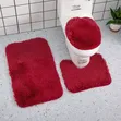Three-Piece Shaggy Bathroom Rug and Cover Set - 2