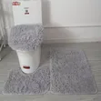 Three-Piece Shaggy Bathroom Rug and Cover Set - 4