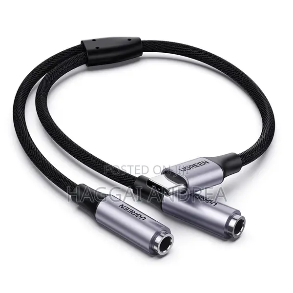 Ugreen AV144 USB-C Kwenda 2x 3.5mm Kebo ya Sauti 25cm - 1
