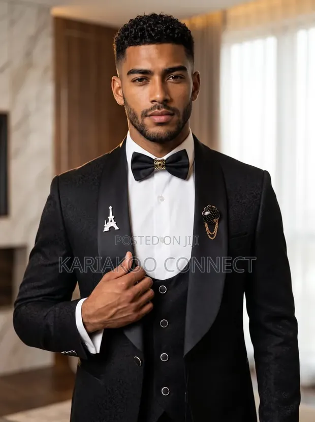 Marshalino Black Wedding Suit - 1