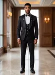 Marshalino Black Wedding Suit - 3