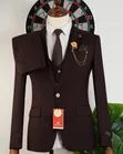 Premium Dark Brown Romaster Three-Piece Men's Suit - 4