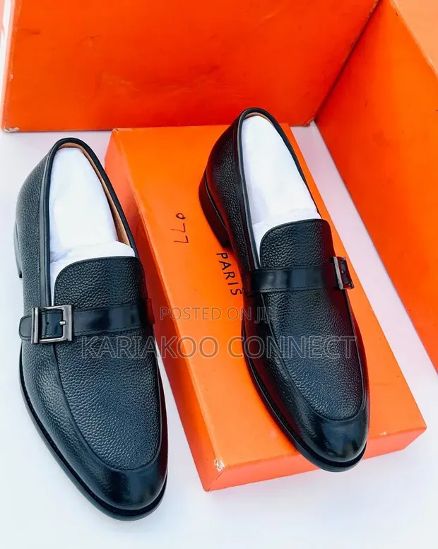 Black Leather Moccasins - Men's Size 41-44 - 1