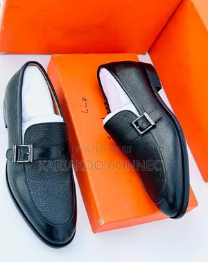 Black Leather Moccasins - Men's Size 41-44