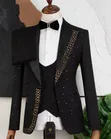 Men's Black Wedding Suit - 3