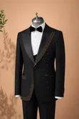 Men's Black Wedding Suit - 4