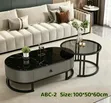 Round Coffee Table with Glass Top and Drawers - 1