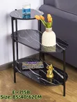 Three-Tiered Side Table - Marble & Gold - 1