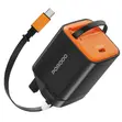 Chaja ya Porodo Tezpatro 30W GaN na Kebo ya USB-C inayorudishwa - 1