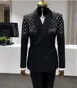 Men's Black Wedding Suit - 1