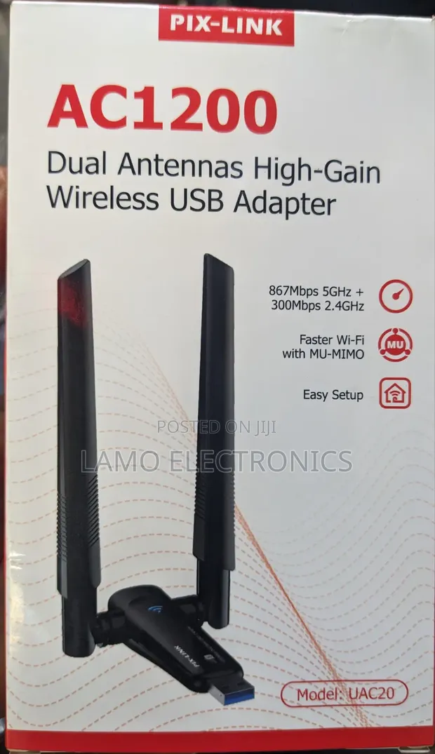 Pix-Link AC1200 UAC20 Wireless USB Adapter - 1