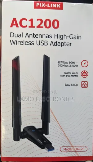 Pix-Link AC1200 UAC20 Wireless USB Adapter