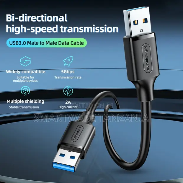 Kebo ya Data ya USB 3.0 Kiume kwa Kiume ya Kasi Juu - 1