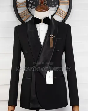 Exclusive Slim-Fit Double-Breasted Tuxedo - Black