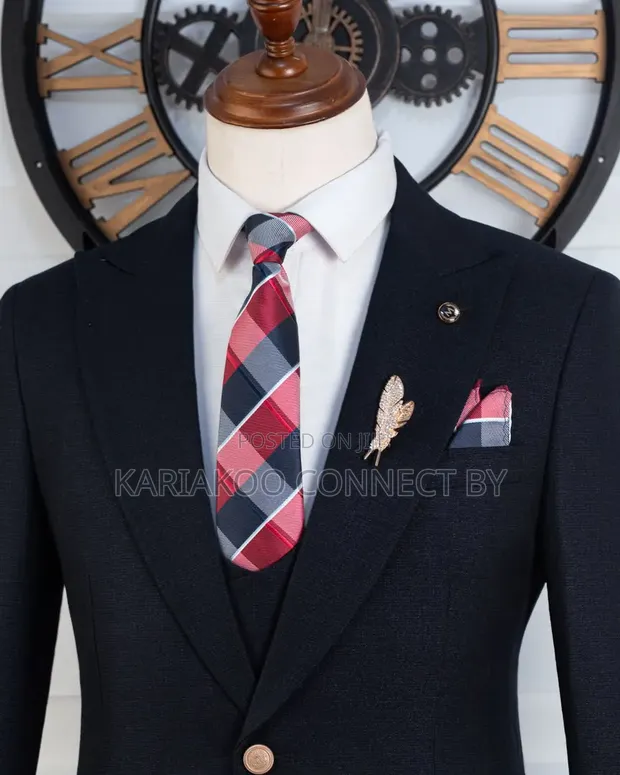 Executive Black 3-Piece Slim-Fit Suit by MARCELINO - 1