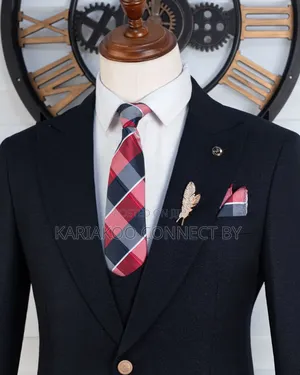 Executive Black 3-Piece Slim-Fit Suit by MARCELINO