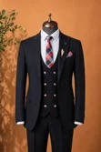 Suti Nyeusi ya Vipande 3 Slim-Fit ya MARCELINO - 5