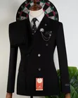 Romaster Premium Black Double-Breasted Slim-Fit Suit - 2