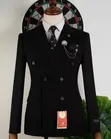 Romaster Premium Black Double-Breasted Slim-Fit Suit - 4
