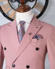 DARO Premium Dusty Pink Double-Breasted Slim-Fit Suit - 1