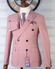 DARO Premium Dusty Pink Double-Breasted Slim-Fit Suit - 2
