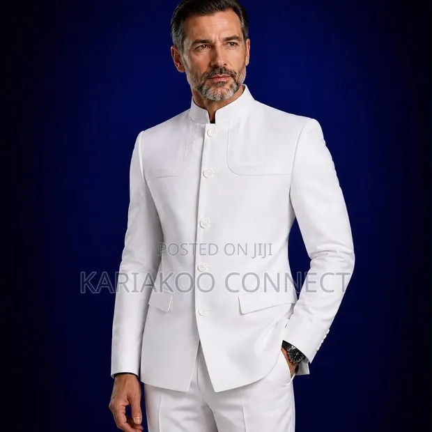 New White Corduroy Suit - 1