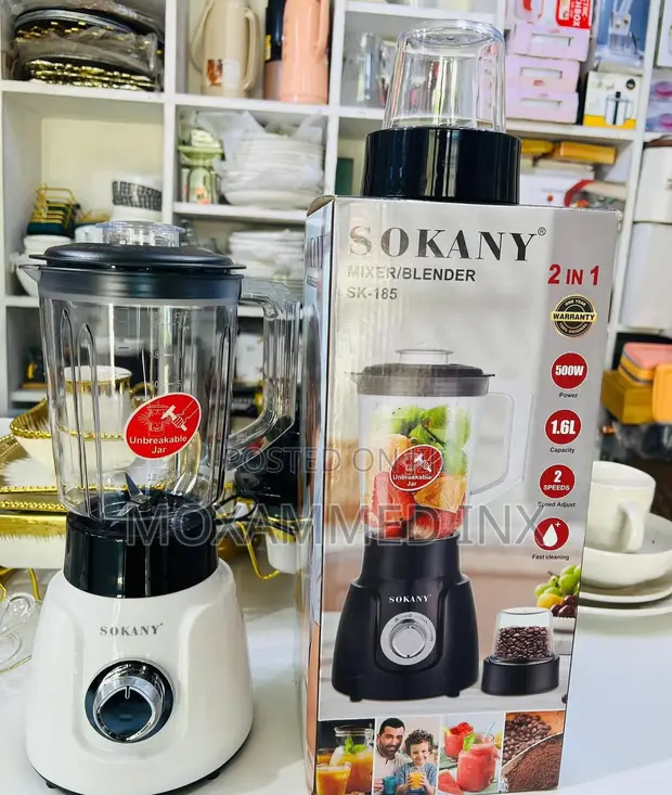 Sokany 2-in-1 Mixer/Blender (SK-185) - 500W - 1