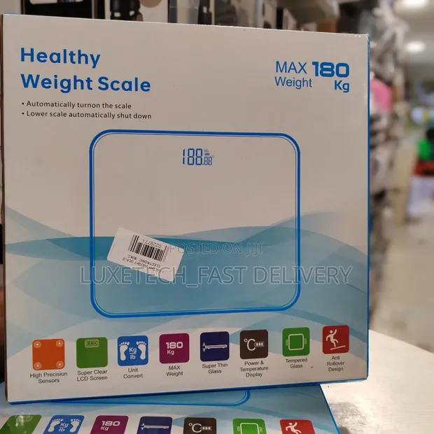 Healthy Digital Body Weight Scale 180kg | Temp Display - 1