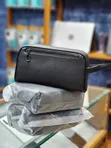 Genuine Leather Handbag with Zip Lock - 3