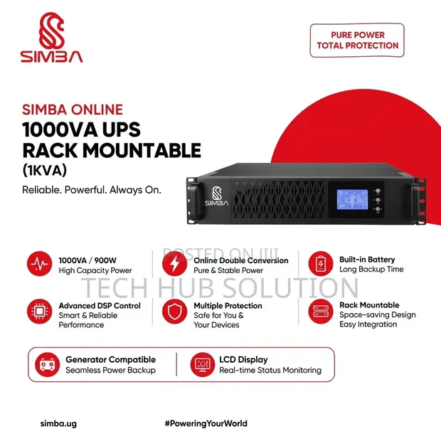Simba SG1KRTS 1000VA Online UPS Rackmount - 1