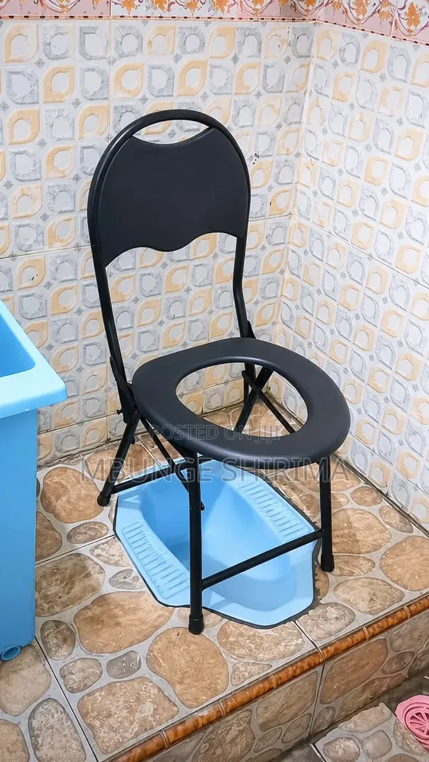 Portable Toilet Chair with Backrest - 1
