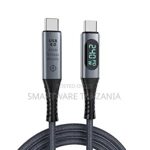 High-Speed USB 4.0 Cable with 240W PD & LED Display