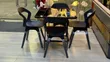 5-Piece Dining Set - Black & Grey - 1