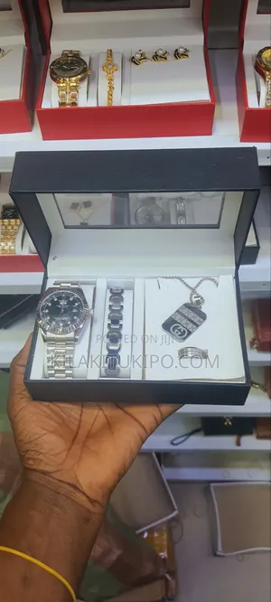 Rolex 5-in-1 Silver Watch Set