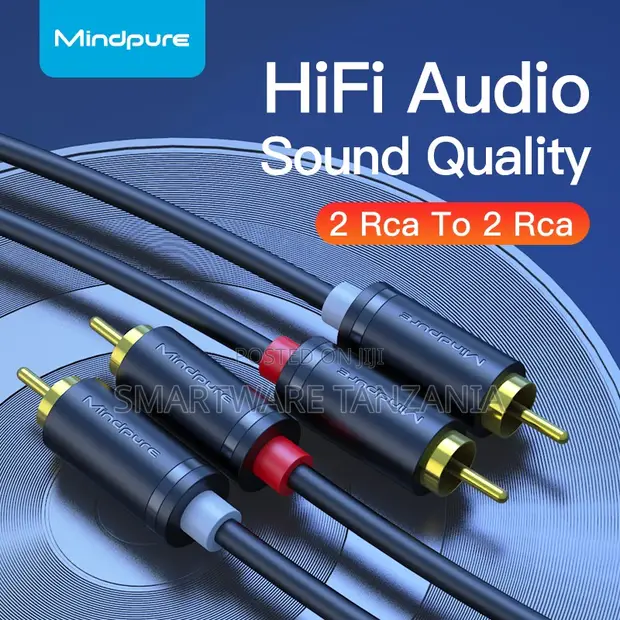 Mindpure HiFi Audio 2 RCA hadi 2 RCA Cable kwa Sauti Bora - 1