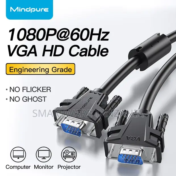 Mindpure 1080p 60Hz VGA HD Cable for Computers & Projectors - 1