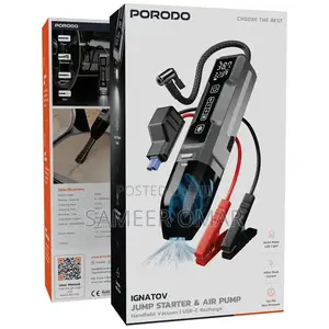 Porodo Ignatov Jump Starter & Air Pump with Vacuum