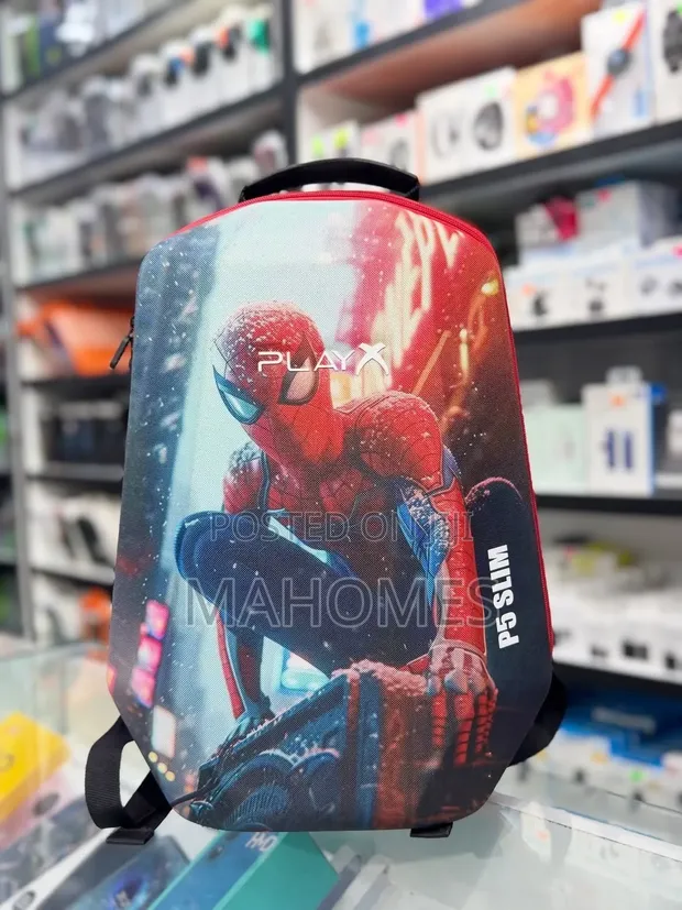 PS5 Slim Spider-Man Themed Hard Shell Backpack - 1