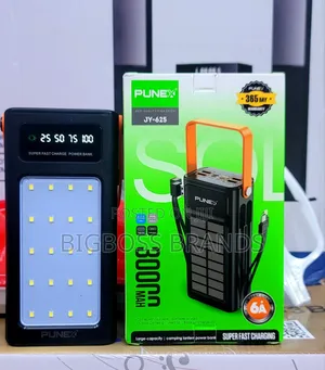 Punex Solar Power Bank 30000mAh Super Fast Charging