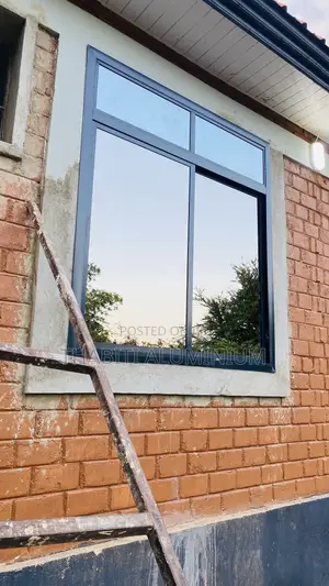 Megfin Aluminum Sliding Window - Grey Frame