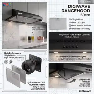 Digiwave 60cm Black Rangehood Cooker