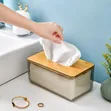 Acrylic and Bamboo Lid Tissue Box Holder - 2