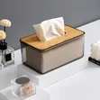 Acrylic and Bamboo Lid Tissue Box Holder - 4