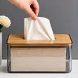 Acrylic & Bamboo Lid Tissue Box Holder - 1