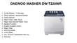 Daewoo Twin Tub Semi-Automatic Washing Machine 22kg - 2