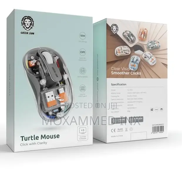 Greenlion Turtle Mouse Wireless GNTUMS2MSEGY - 1