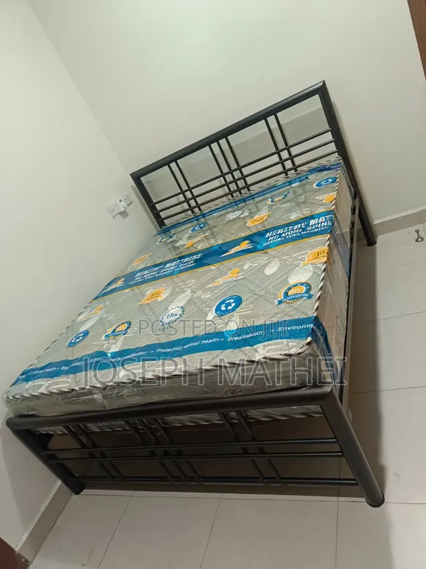 Metal Bed Frame 5/6ft with Sun Belt Orthopedic Mattress 10 Inch - 1