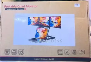 15.6-Inch Portable Quad Monitor Setup kwa Laptops