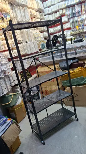 Modern 4-Tier Storage Rack - Black