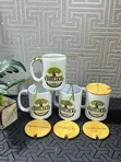 Mug ya Ceramic yenye Mfuniko wa Mianzi na Kijiko - Inaweza Kubinafsishwa - 1